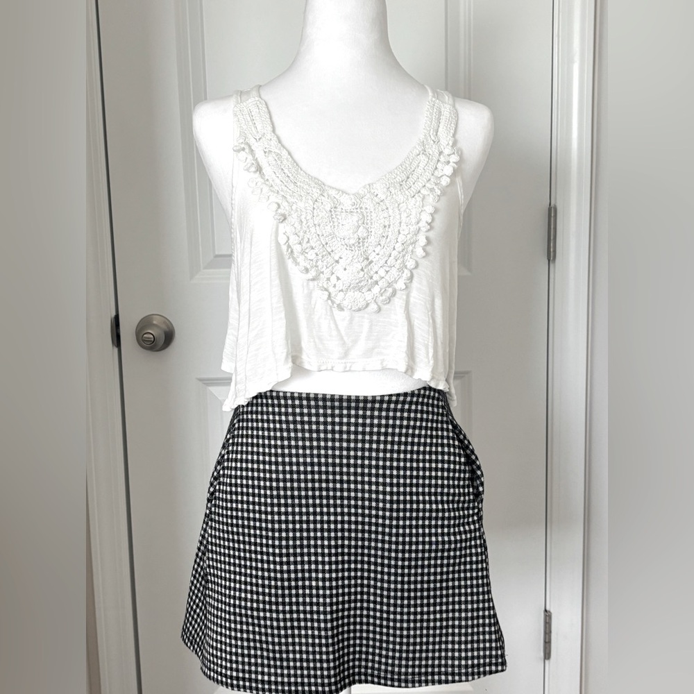 Black Gingham Skirt